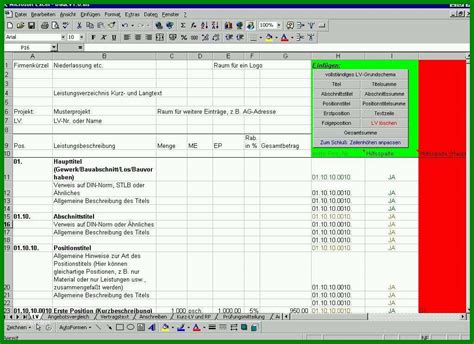 excel leistungsverzeichnis erstellen.